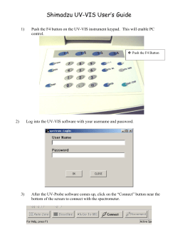 Shimadzu UV-VIS User`s Guide