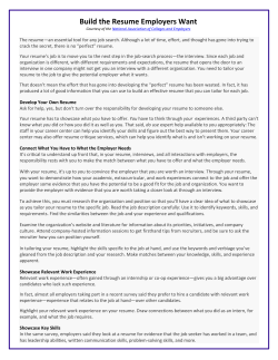 Build the Resume Employers Want