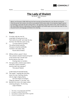 CommonLit | The Lady of Shalott