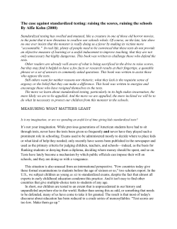 The case against standardized testing
