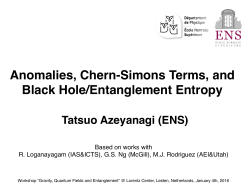 Anomalies, Chern-Simons Terms, and Black Hole/Entanglement
