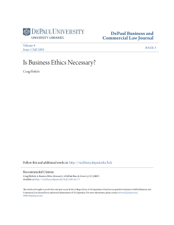 Is Business Ethics Necessary?