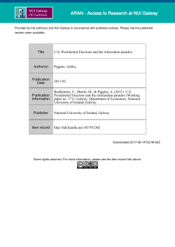 Title U.S. Presidential Elections and the referendum paradox Author