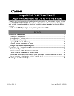 imagePRESS C850/C750/C650/C65 Long Sheet Adjustment