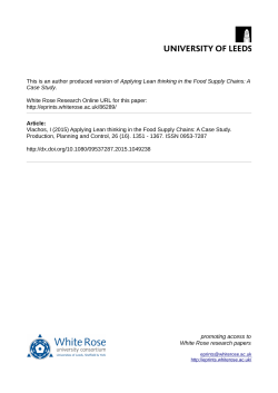 Applying Lean thinking in the Food Supply Chains: A Case Study