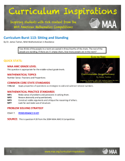Sitting and Standing - Mathematical Association of America