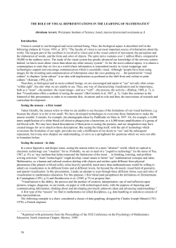 26 THE ROLE OF VISUAL REPRESENTATIONS IN THE LEARNING
