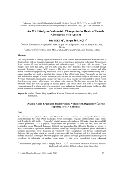 An MRI Study on Volumetric Changes in the Brain of Female