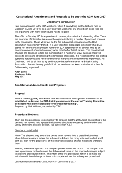 Constitutional Amendments and Proposals to be put to the AGM