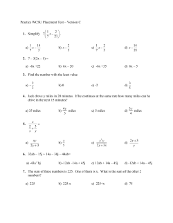 Practice WCSU Placement Test &ndash; Version C 1. Simplify 1 2 7 7 21 x