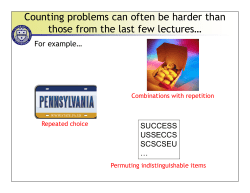 Counting problems can often be harder than those from the last few