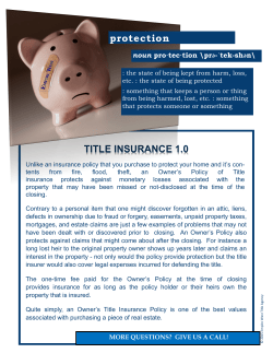 TITLE INSURANCE 1.0 protection