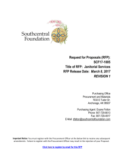 Janitorial Services RFP Release Date: March 8, 2017 REVISION 1