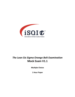 LSSA-Orange Belt-iSQI-Sample Paper