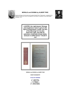 MORALS and DOGMA by ALBERT PIKE LUCIFER, the Light