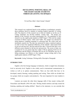 developing writing skill of the eight grade students through listing