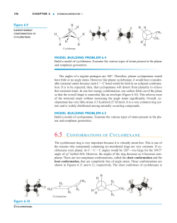 6.5 CONFORMATIONS OF CYCLOHEXANE