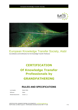 European Knowledge Transfer Society, Aisbl