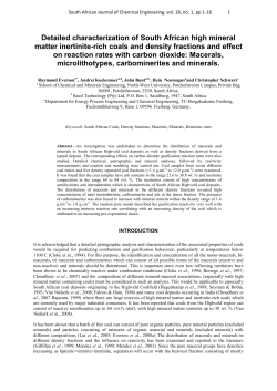 Detailed characterization of South African high mineral