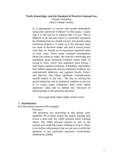 1 Truth, Knowledge, and the Standard of Proof in Criminal Law