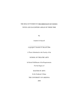 THE ROLE OF WOMEN IN THE MERCHANT OF VENICE: WIVES