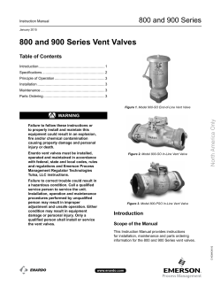 800 and 900 Series Vent Valves