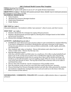 ASCA National Model-Lesson Plan Template TITLE: Resisting Peer