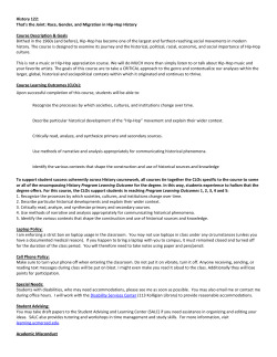 History 122: That`s the Joint: Race, Gender, and Migration in Hip