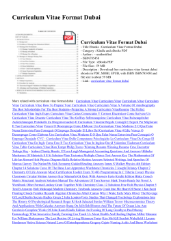 Curriculum Vitae Format Dubai