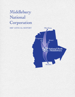 2007 Annual Report - National Bank of Middlebury