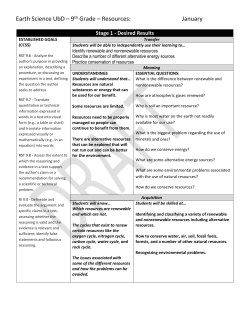 Earth Science UbD &ndash; 9th Grade &ndash; Resources: January