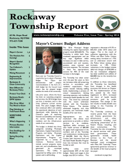 Spring 2016 - Rockaway Township