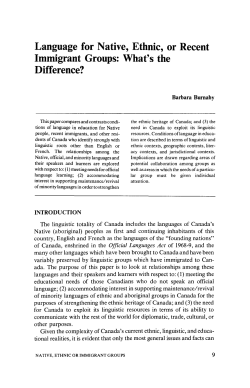 Language for Native, Ethnic, or Recent Immigrant Groups: What`s