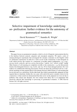 Selective impairment of knowledge underlying un