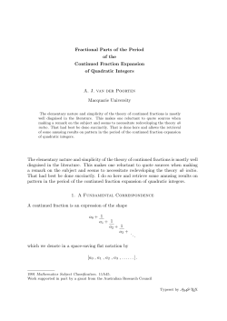 Fractional Parts of the Period of the Continued