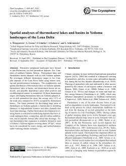 The Cryosphere Spatial analyses of thermokarst lakes and basins in