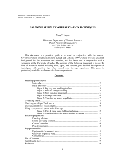 Salmonid Sperm Cryopreservation Techniques