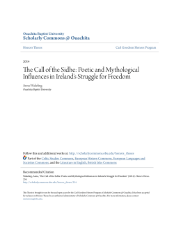 Poetic and Mythological Influences in Ireland`s Struggle for Freedom