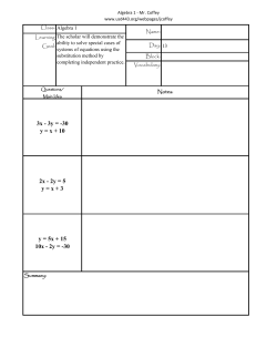 3x - 3y = -30 y = x + 10 2x