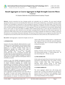 Basalt Aggregate as Coarse Aggregate in High Strength