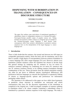 dispensing with subordination in translation