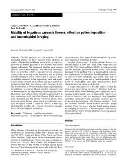 Mobility of Impatiens capensis flowers: effect on pollen deposition