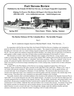 Newsletter here as a pdf. - Friends of Old Fort Stevens
