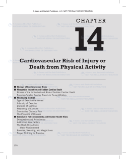 Chapter Cardiovascular risk of Injury or death from Physical Activity