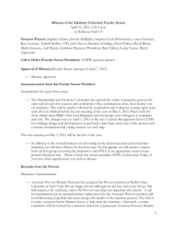 Minutes of the Salisbury University Faculty Senate April 21, 2015, 3