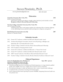 Steven Pirutinsky, Ph.D.