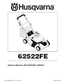 OM, HUSQVARNA, 62522FE, 2009-01, 532424695, 96143004400