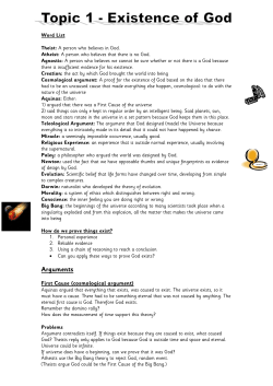 Existence of god revision