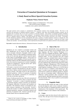 Extraction of unmarked quotations in Newspapers