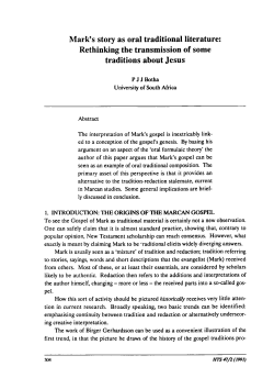 Mark`s story as oral traditional literature